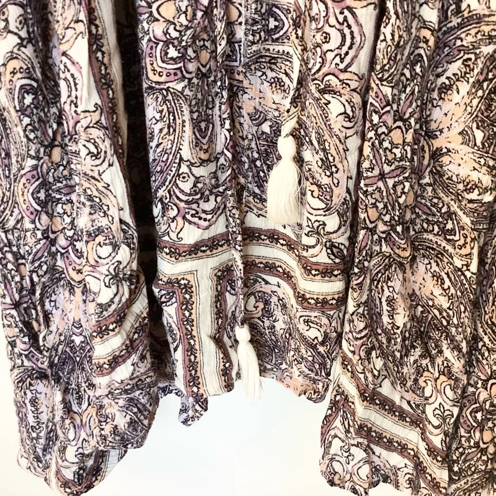 Treasure & Bond Short Sleeve Boho Pullover Swim Beach Coverup - One Size